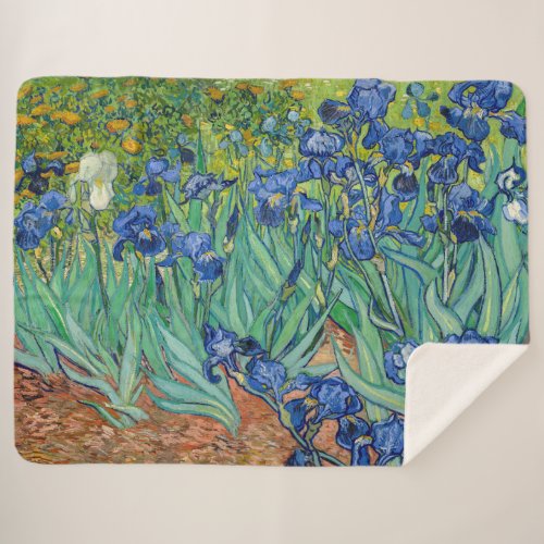 Vincent Van Gogh _ Irises Sherpa Blanket