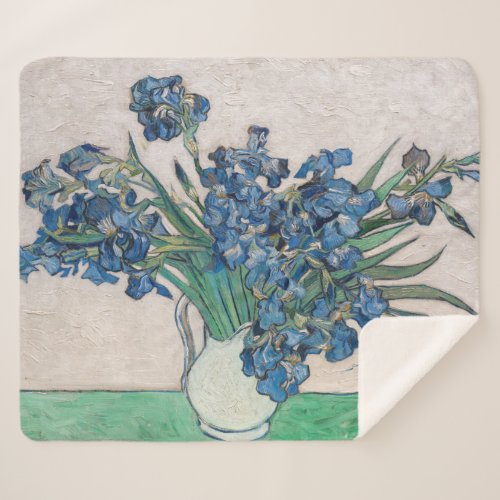 Vincent van Gogh _ Irises Sherpa Blanket