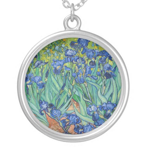 Vincent Van Gogh _ Irises Silver Plated Necklace