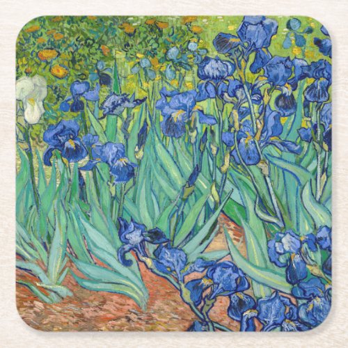 Vincent Van Gogh _ Irises Square Paper Coaster