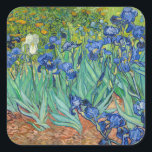 Vincent Van Gogh - Irises Square Sticker<br><div class="desc">Irises / Iris - Vincent Van Gogh,  1889</div>