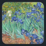 Vincent Van Gogh - Irises Square Sticker<br><div class="desc">Irises / Iris - Vincent Van Gogh,  1889</div>