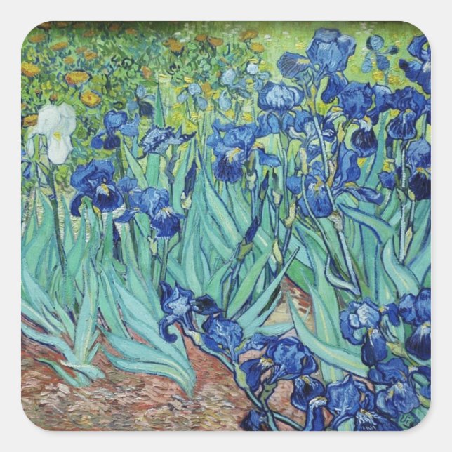 Vincent van Gogh Irises Square Sticker (Front)