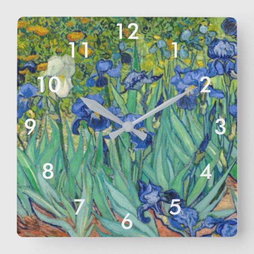 Vincent Van Gogh _ Irises Square Wall Clock