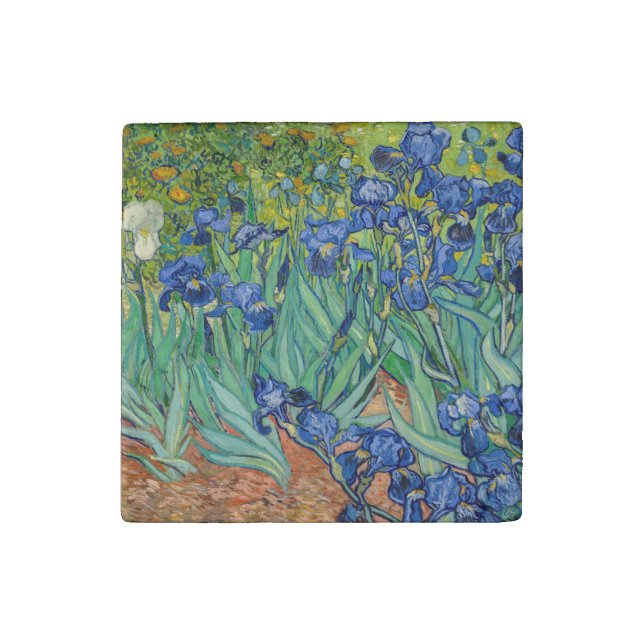 Vincent Van Gogh - Irises Stone Magnet (Front)