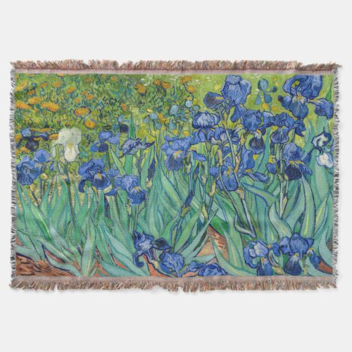 Vincent Van Gogh _ Irises Throw Blanket