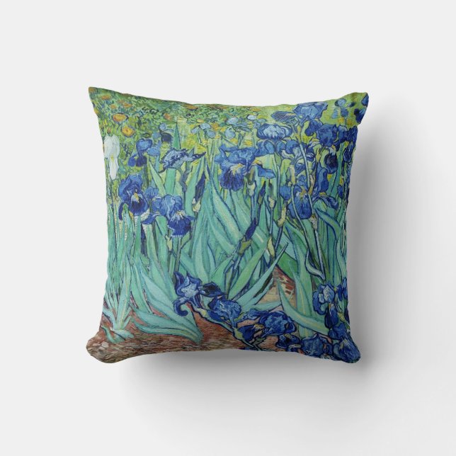 Vincent van Gogh, Irises Throw Pillow (Front)