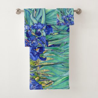 Vincent Van Gogh Irises vibrant flower fine art Bath Towel Set