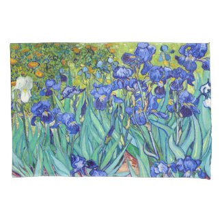 Vincent Van Gogh Irises vibrant flowers painting Pillow Case
