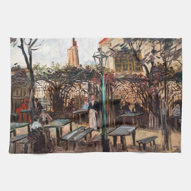 Vincent Van Gogh - La Guinguette on Montmartre Kitchen Towel (Horizontal)