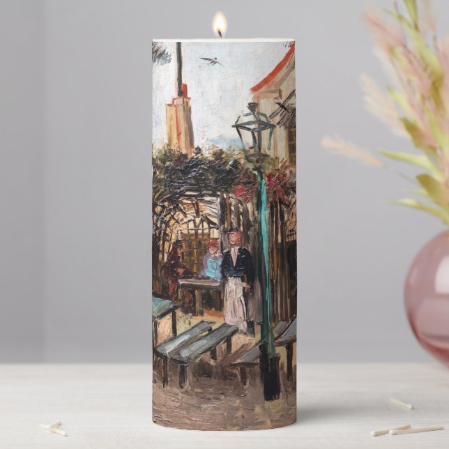 Vincent Van Gogh - La Guinguette on Montmartre Pillar Candle (In Situ)