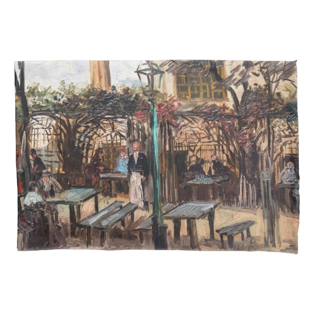 Vincent Van Gogh - La Guinguette on Montmartre Pillow Case (Front)