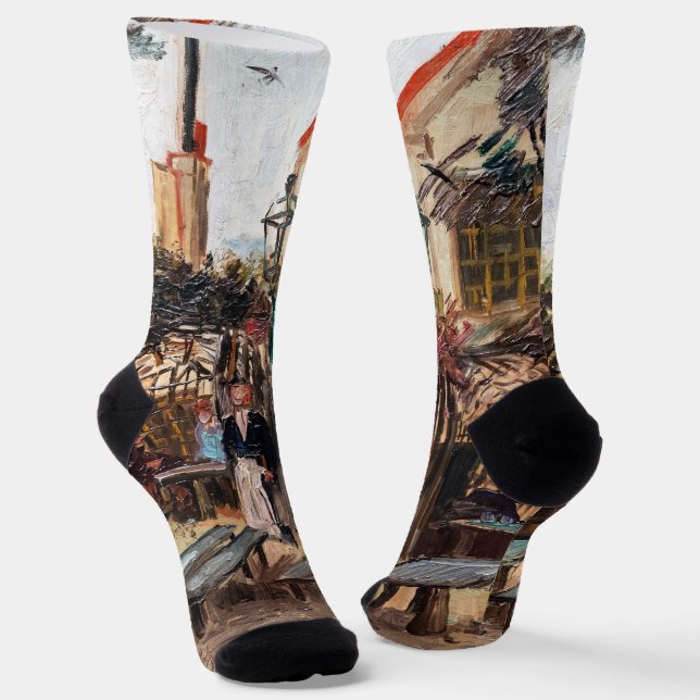 Vincent Van Gogh - La Guinguette on Montmartre Socks (Angled)
