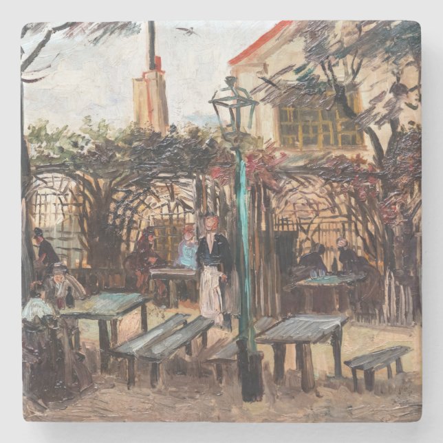 Vincent Van Gogh - La Guinguette on Montmartre Stone Coaster (Front)