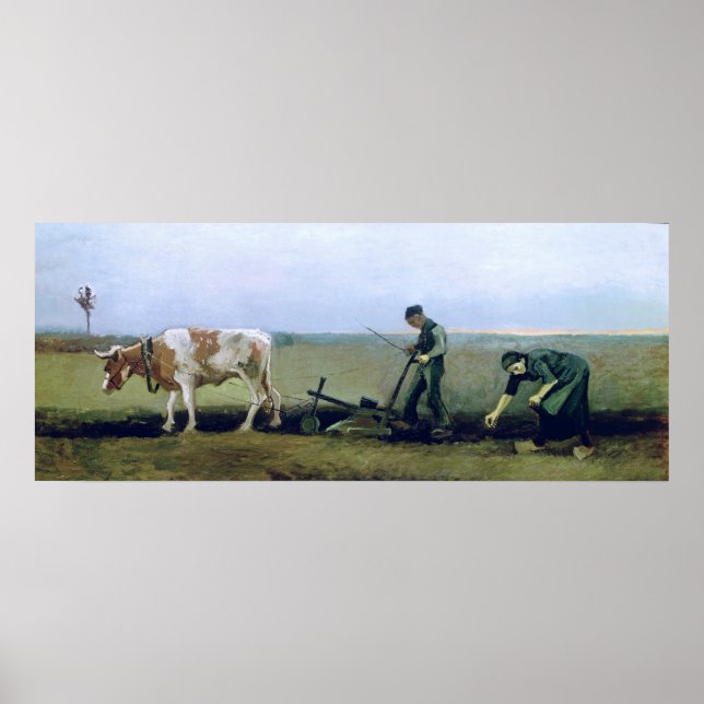 Vincent van Gogh | Labourer and Peasant Planting  Poster (Front)