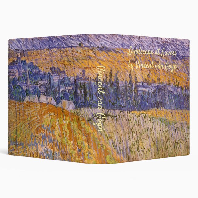 Vincent van Gogh - Landscape at Auvers in the Rain 3 Ring Binder (Background)