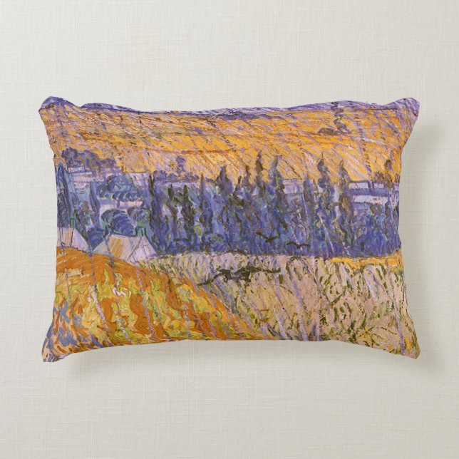 Vincent van Gogh - Landscape at Auvers in the Rain Accent Pillow (Front)