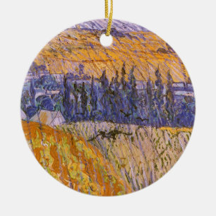Vincent van Gogh - Landscape at Auvers in the Rain Ceramic Ornament