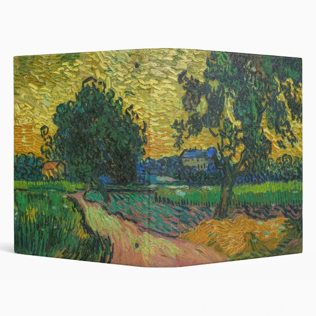 Vincent van Gogh - Landscape at Twilight 3 Ring Binder (Background)