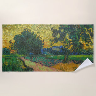 Vincent van Gogh - Landscape at Twilight Beach Towel