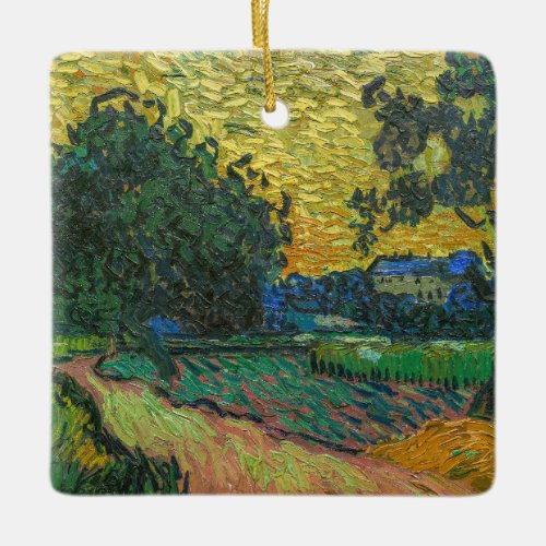 Vincent van Gogh _ Landscape at Twilight Ceramic Ornament