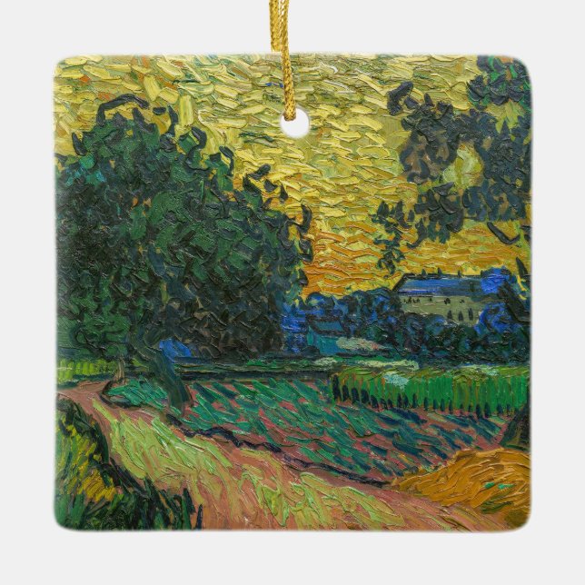 Vincent van Gogh - Landscape at Twilight Ceramic Ornament (Front)