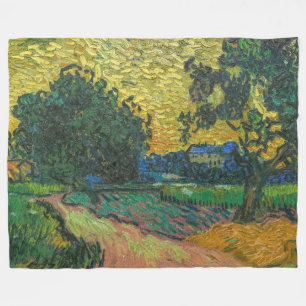 Vincent van Gogh - Landscape at Twilight Fleece Blanket
