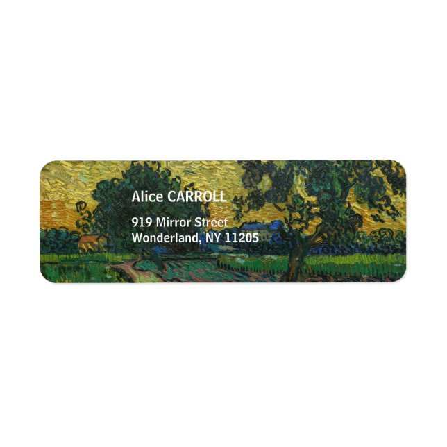 Vincent van Gogh - Landscape at Twilight Label (Front)