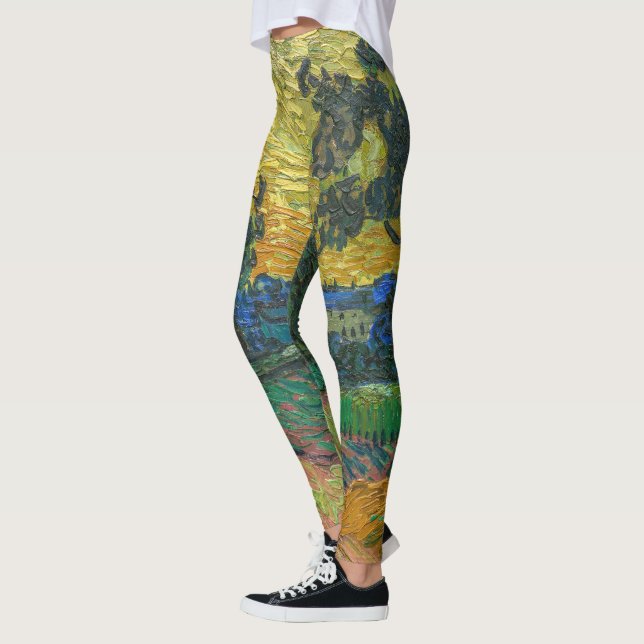Vincent van Gogh - Landscape at Twilight Leggings (Left)