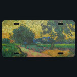 Vincent van Gogh - Landscape at Twilight License Plate<br><div class="desc">Landscape at Twilight - Vincent van Gogh,  Oil on Canvas,  1890 in Auvers-sur-Oise</div>