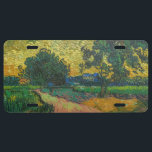 Vincent van Gogh - Landscape at Twilight License Plate<br><div class="desc">Landscape at Twilight - Vincent van Gogh,  Oil on Canvas,  1890 in Auvers-sur-Oise</div>