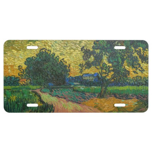 Vincent van Gogh _ Landscape at Twilight License Plate
