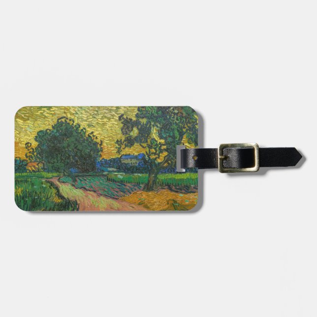 Vincent van Gogh - Landscape at Twilight Luggage Tag (Front Horizontal)