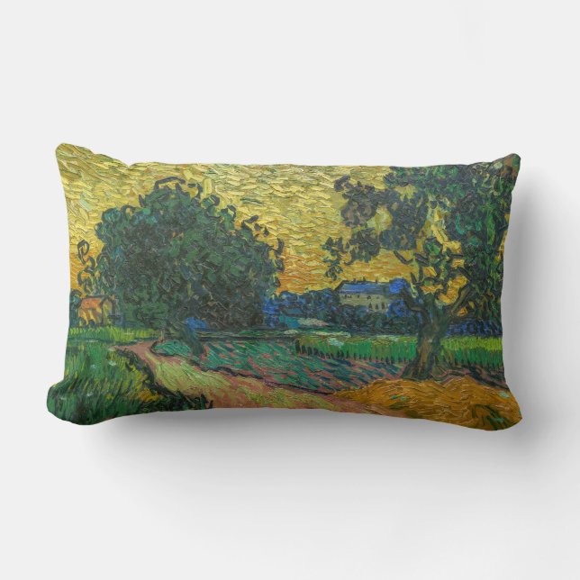 Vincent van Gogh - Landscape at Twilight Lumbar Pillow (Front)
