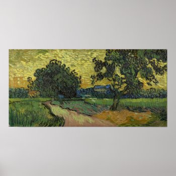 Vincent Van Gogh - Landscape At Twilight Modified Poster by niceartpaintings at Zazzle