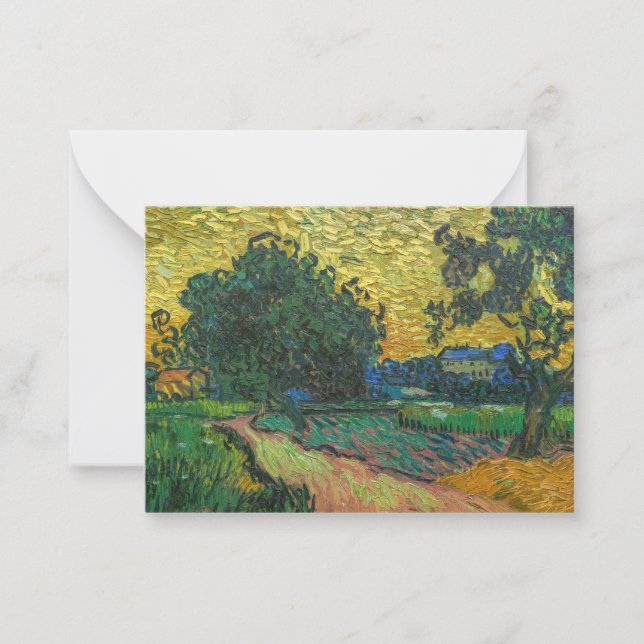 Vincent van Gogh - Landscape at Twilight Note Card (Front)