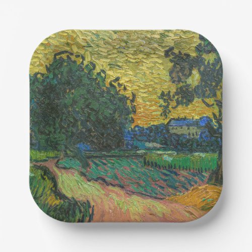 Vincent van Gogh _ Landscape at Twilight Paper Plates