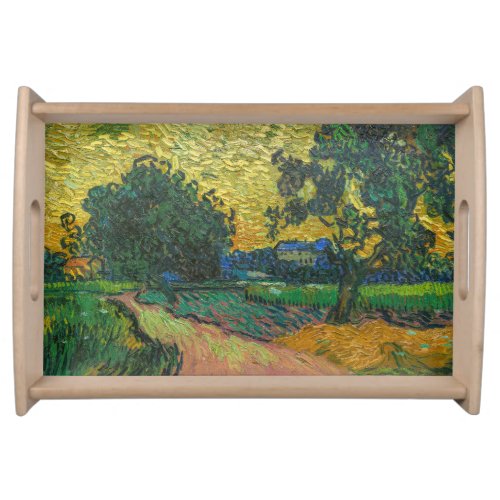 Vincent van Gogh _ Landscape at Twilight Serving Tray