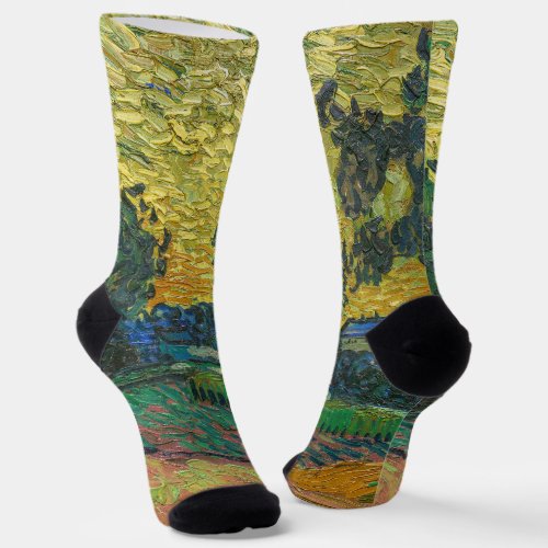 Vincent van Gogh _ Landscape at Twilight Socks