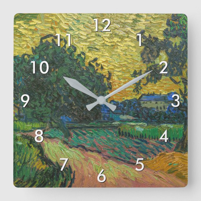 Vincent van Gogh - Landscape at Twilight Square Wall Clock (Front)