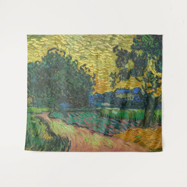 Vincent van Gogh - Landscape at Twilight Tapestry (Front (Horizontal))
