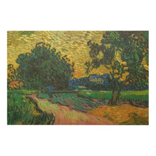Vincent van Gogh _ Landscape at Twilight Wood Wall Art