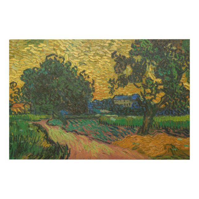Vincent van Gogh - Landscape at Twilight Wood Wall Art (Front)