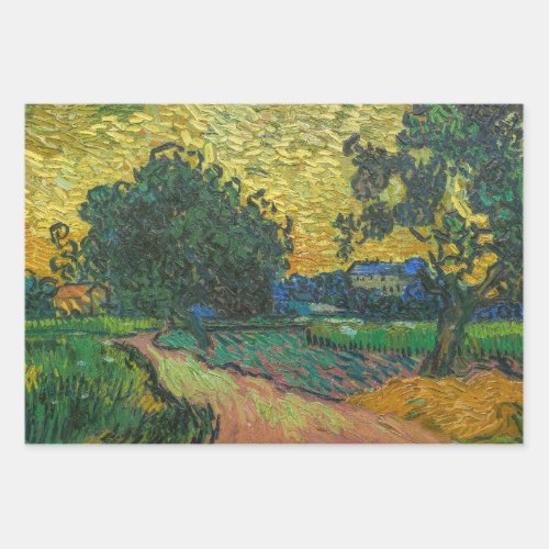 Vincent van Gogh _ Landscape at Twilight Wrapping Paper Sheets