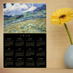 Vincent Van Gogh Landscape France 2024 Calendar Poster<br><div class="desc">Create your own custom, personalized, beautiful elegant faux gold script typography font, black and faux gold, 2024 full year, travel / landscape / nature / vintage art lovers and Van Gogh connoisseurs' home room office decor, yearly calendar wall poster, featuring a beautiful masterpiece colorful detailed intricate vintage oil on canvas...</div>