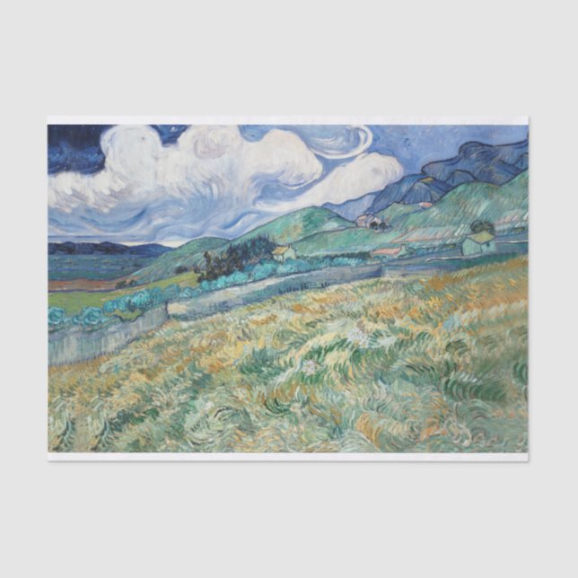 Vincent van Gogh, Landscape from Saint-Rémy (1889) Tissue Paper (Front)