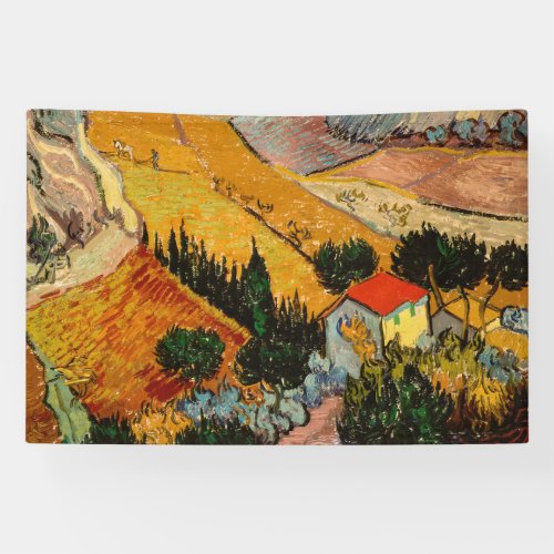 Vincent van Gogh _ Landscape House and Ploughman Banner