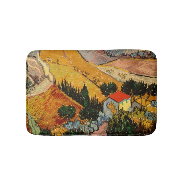 Vincent van Gogh - Landscape, House and Ploughman Bath Mat (Front)