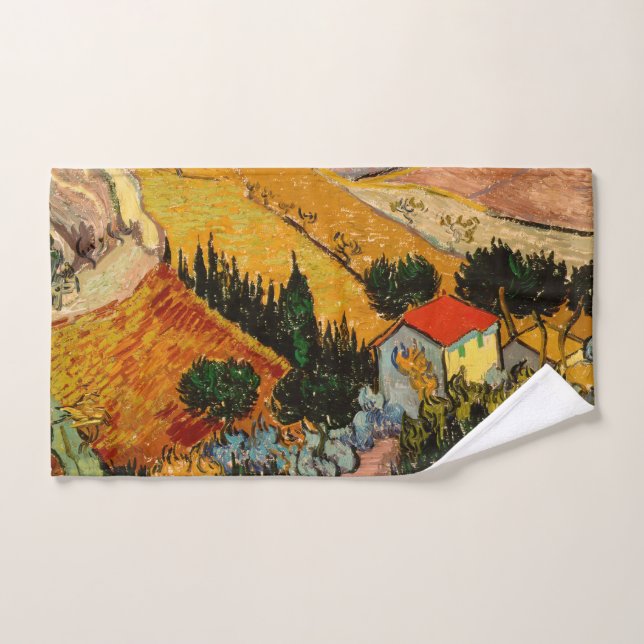 Vincent van Gogh - Landscape, House and Ploughman Bath Towel Set (Hand Towel)