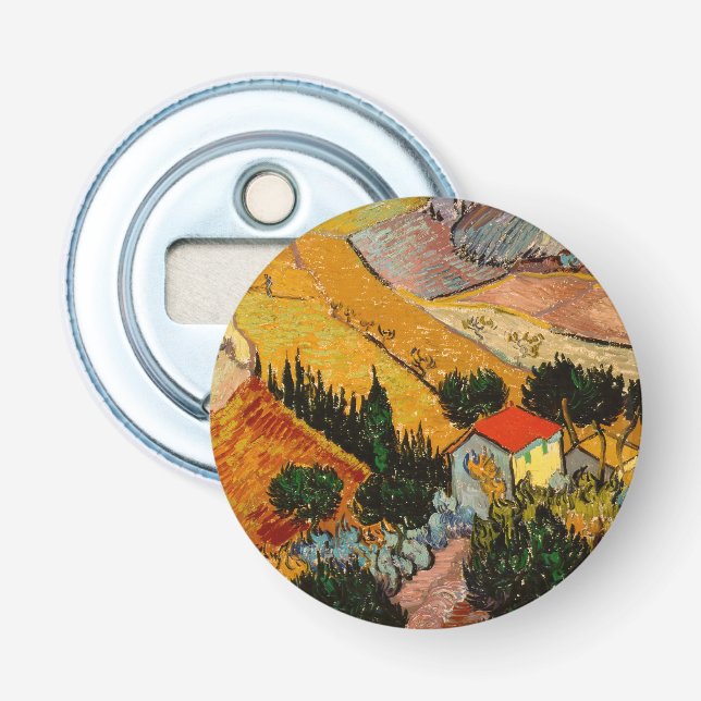 Vincent van Gogh - Landscape, House and Ploughman Bottle Opener (Front)